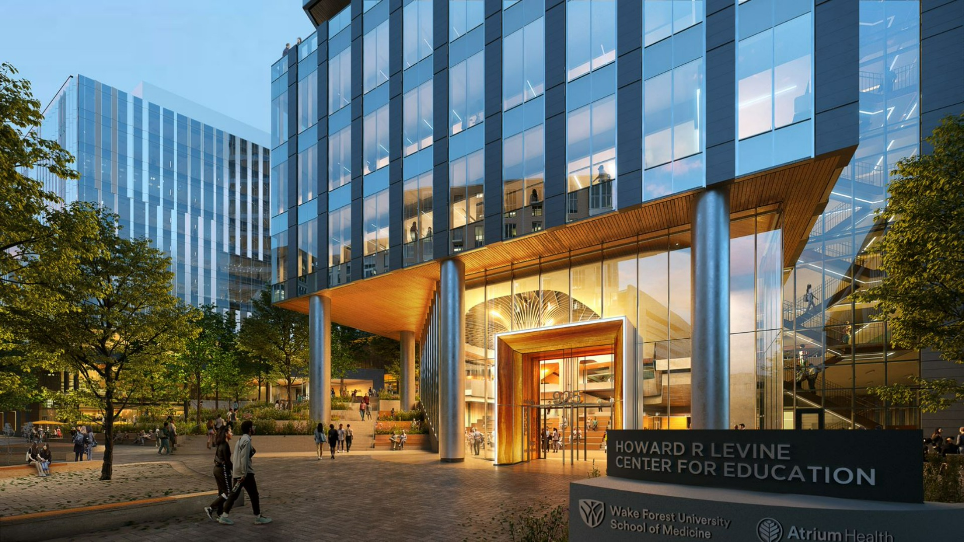 rendering of the exterior of the Howard Levine Center for Education in The Pearl innovation district